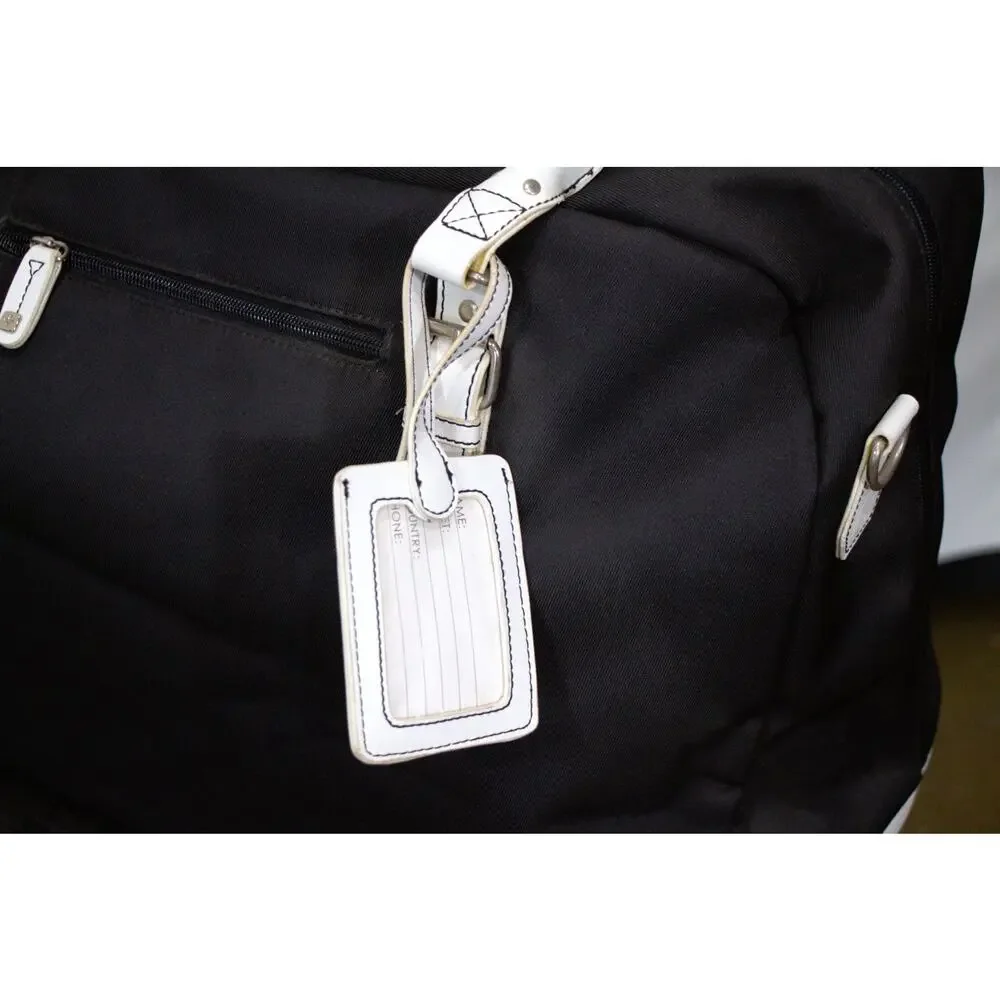 Swiss Gear Black Duffle Bag – White Trim, Travel Gym Weekender, Zip Closure